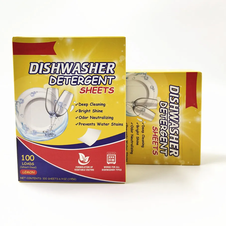 High Quality Dishwasher Cleaning Detergent Sheets New Formula Disposable Safe and Gentle Plastic-Free Liquidless for Tableware
