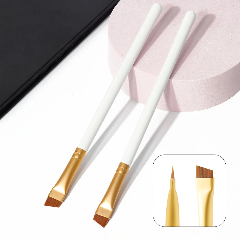 Top Quality Brow Brush Private Logo Flat Concealer Brush Ulta-thin Angled Head  Perfect Cutting Supper Thinner Round Lip Liner