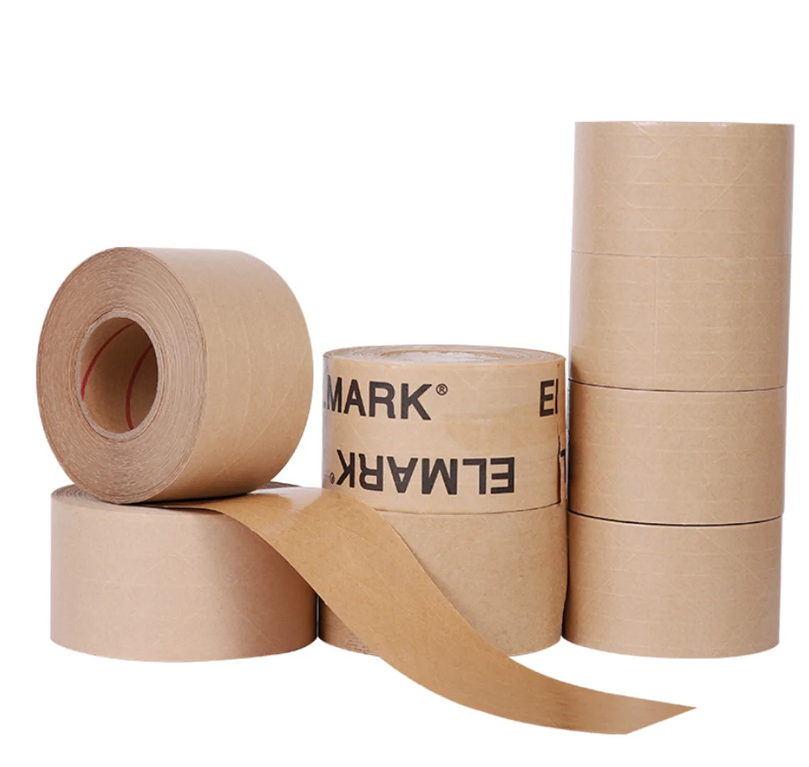 Custom Logo Printed Low MOQ Kraft Paper Packing Tape For Carton Packaging And Fixed Large Items