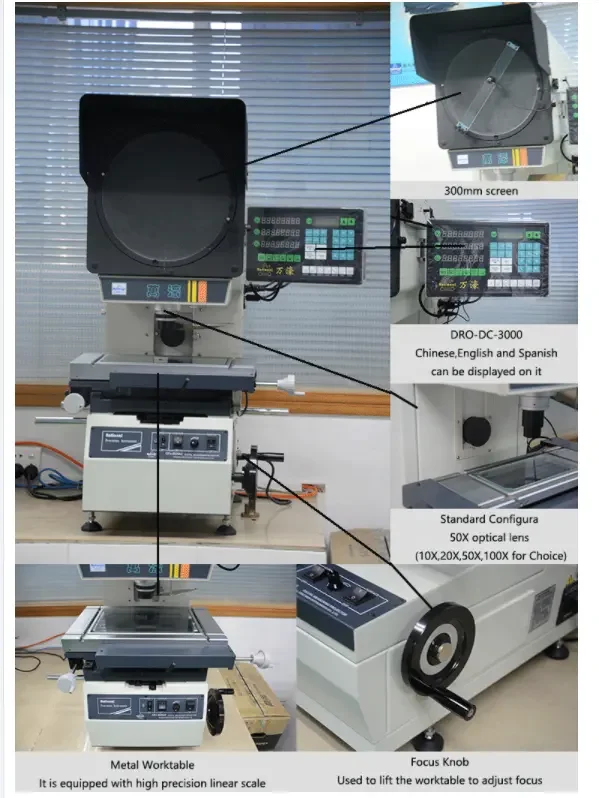 High precision Profile Projector optical comparator for screws measurement