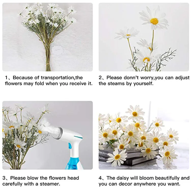 DREA Artificial flowers little gerbera daisy Silk Flowers for Wedding Bouquet Home Garden Party Decoration