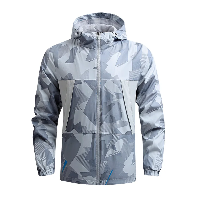 Custom Polyester Windbreaker Jacket Logo Design Pullover Windbreaker Jacket Waterproof Outdoor Sports Running Jacket For Men