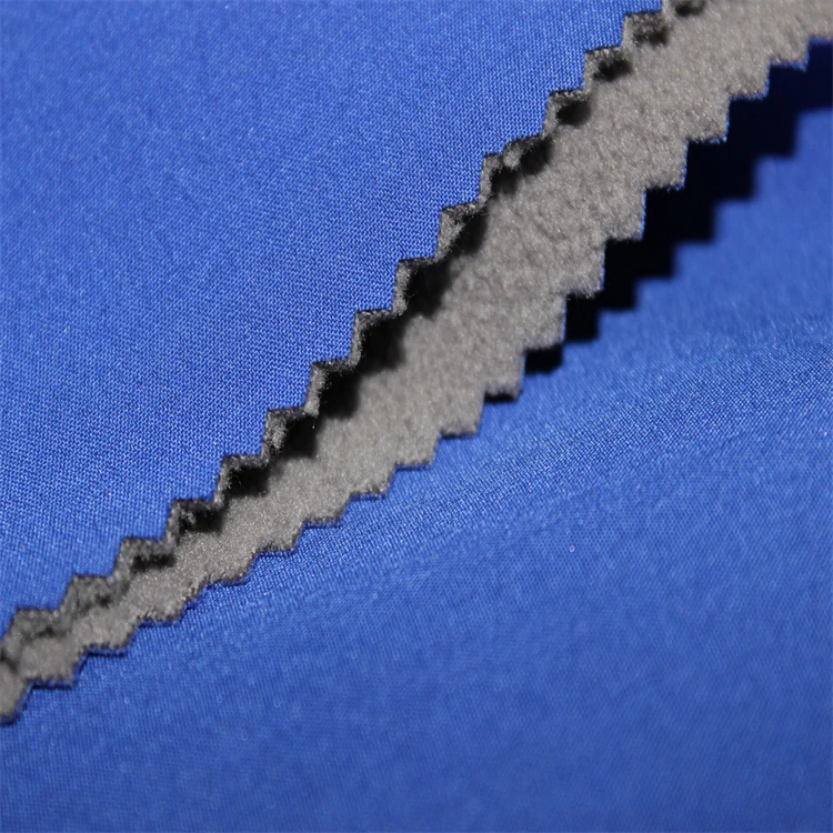 waterproof softshell fabric 100% polyester polar fleece  + middle breathable PU