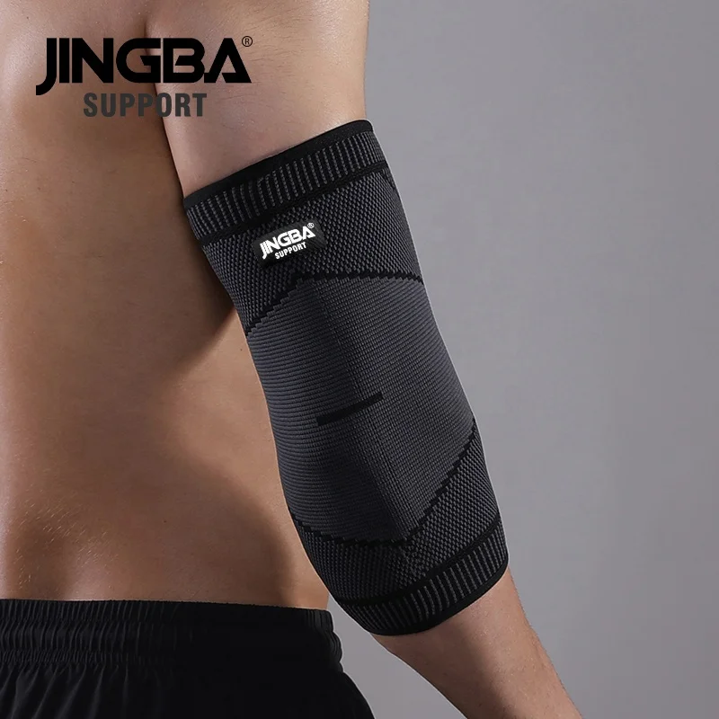 JINGBA Wholesale Elastic Knitted Tennis Arm Sleeve Compression Elbow Support Reduce Joint Pain During Any Activity