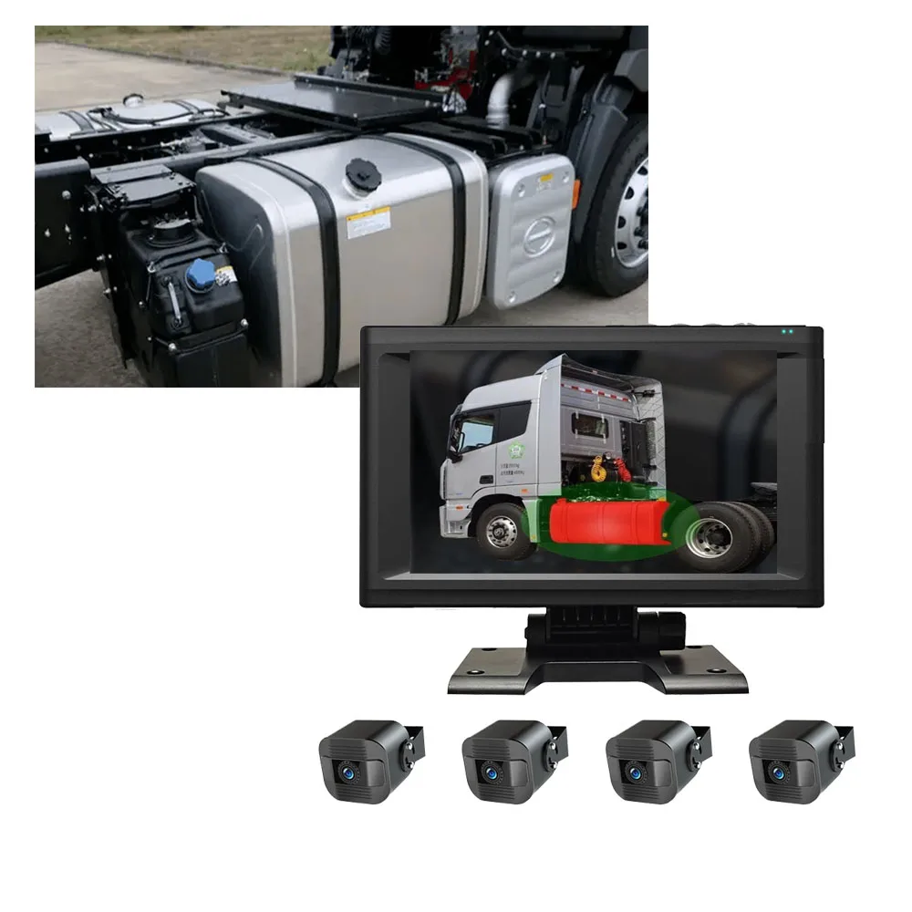 7 inch 4 ways monitor  BSD truck all in one  dash camera 360 monitoring truck fuel anti theft device