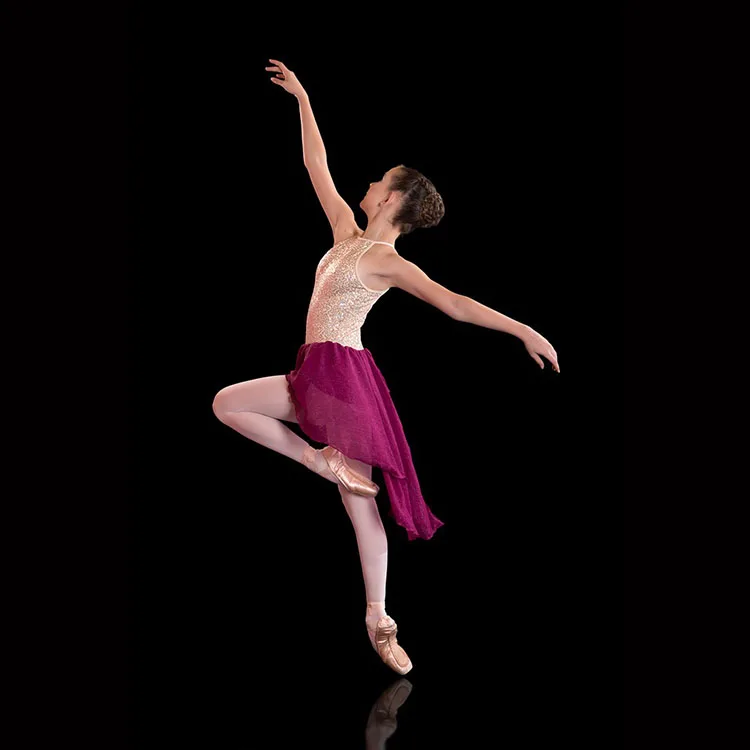 Детская Одежда для девочек оптовая продажа красочное танцевальное лирическое платье с блестками сценическая балетная одежда изготовленная профессиональным художником