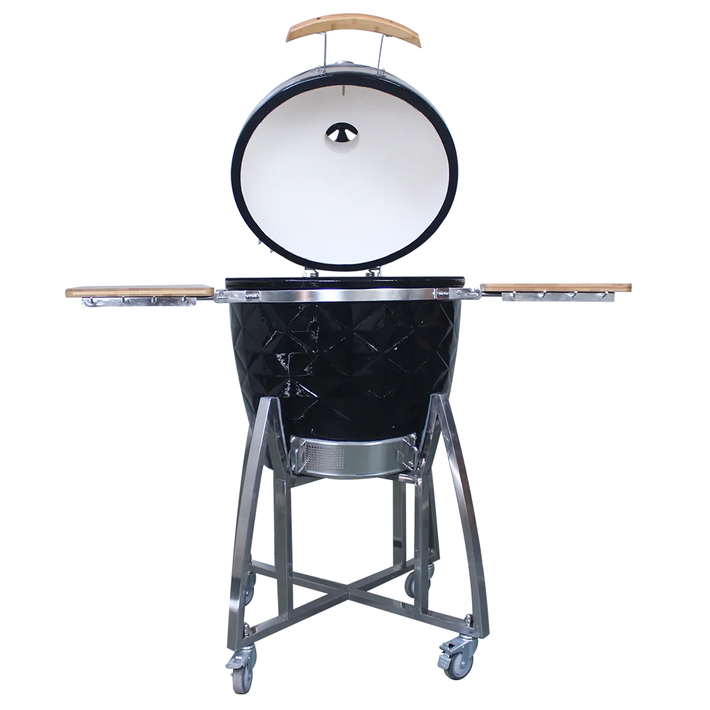 AUPLEX 22-Inch Kamado Joe Steel Pizza Barbecue Portable Indoor/Outdoor Camping Kitchen Garden Green Iron Egg BBQ Charcoal Fuel