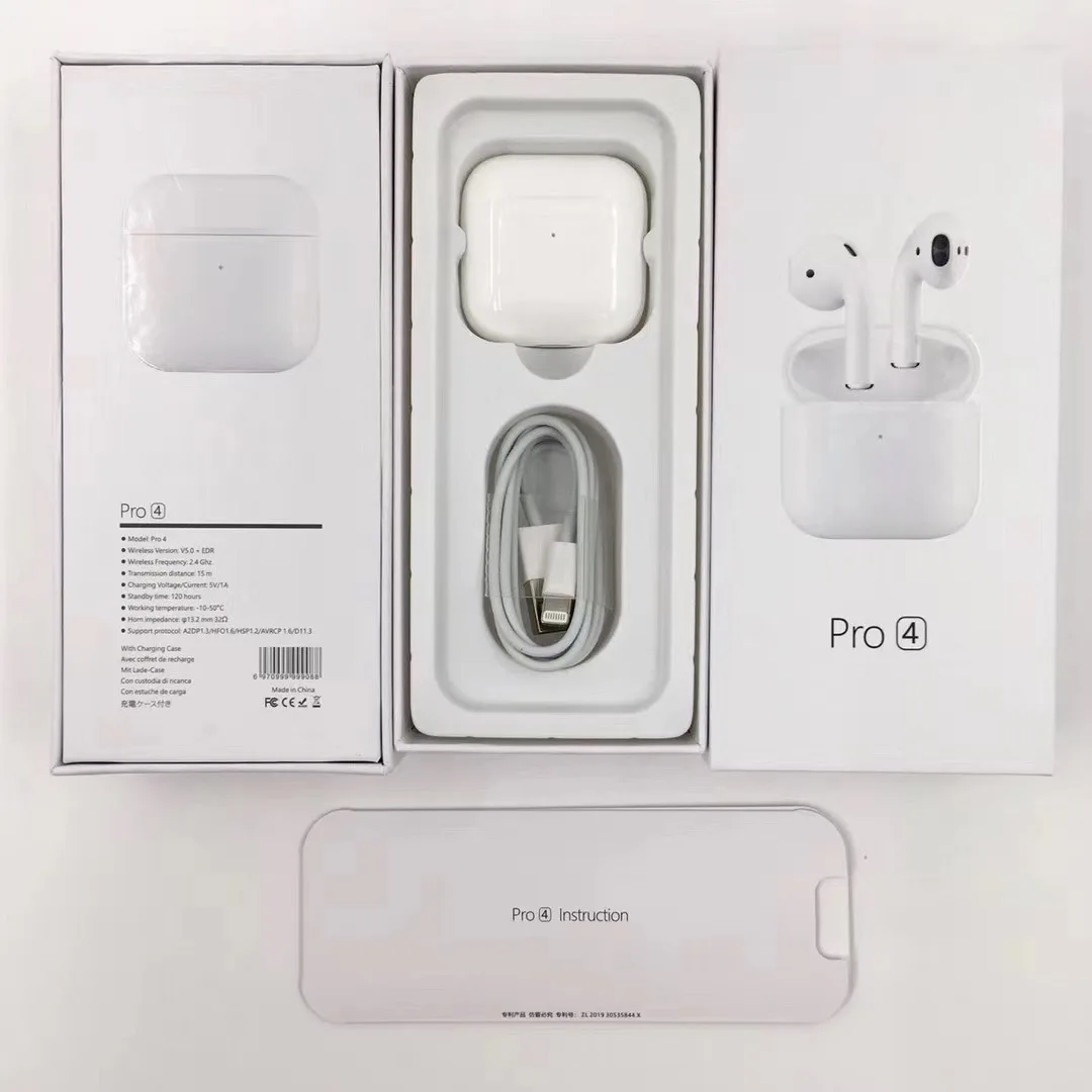  Mini 4 Pro4 громкой связи в наушники-вкладыши Наушники-вкладыши TWS с Fone De Ouvido Audifonos беспроводные наушники обеспечивают защиту от Air Pro sem FIO