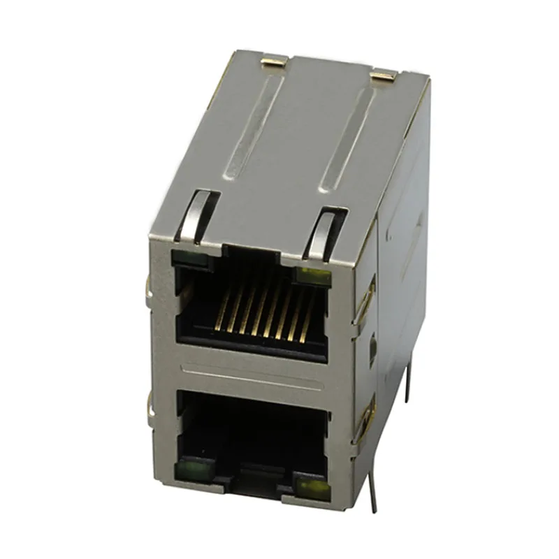 
2x1 port RJ45 Female Connector ethernet connector rj45 modular jack led connector 