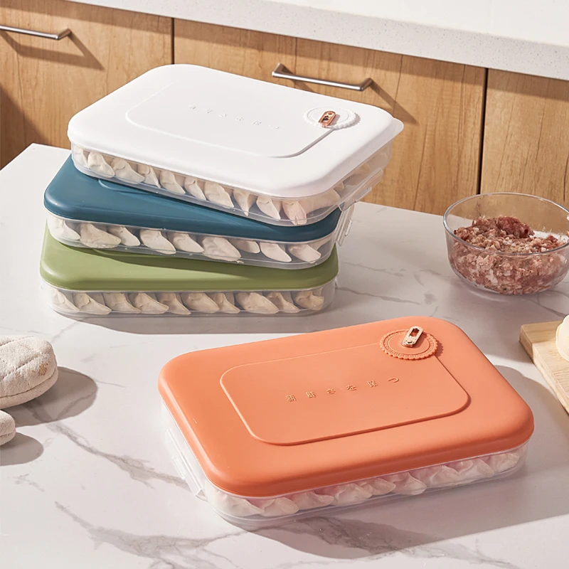 Современный дизайн, 4-слойная складная коробка для вареников с крышкой, кухонный органайзер, контейнер для еды для холодильника