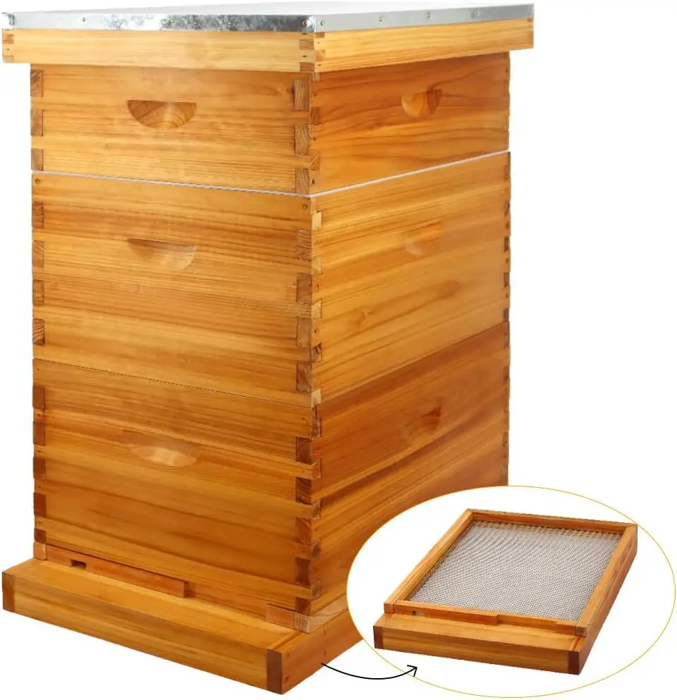 Honey Screened Bottom Board Bee Hive Beekeeping Langstroth Beehive Wooden