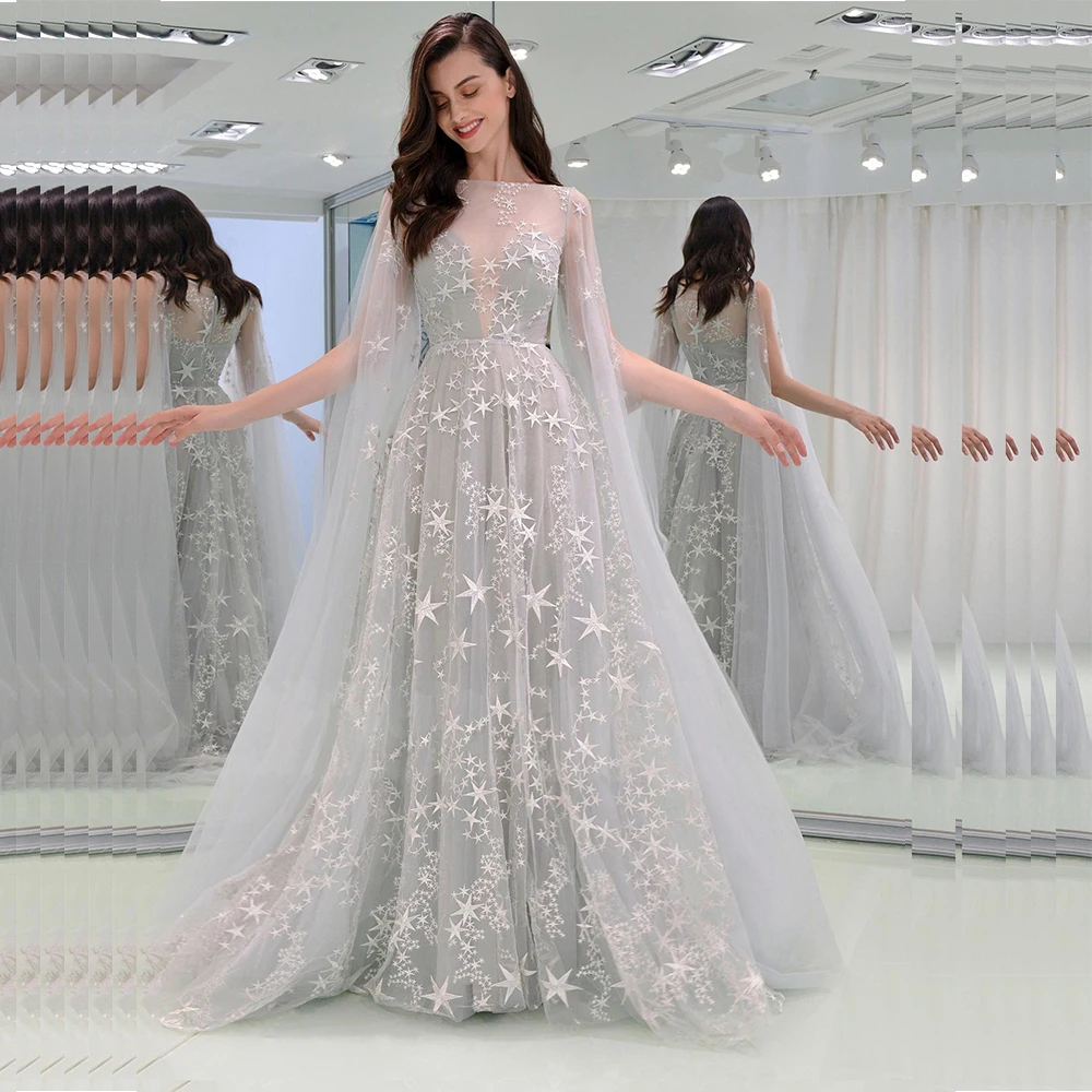 Высококачественное Модное Новое женское вечернее платье модные модели сексуальное кружевное вечернее платье с открытыми плечами и звездами