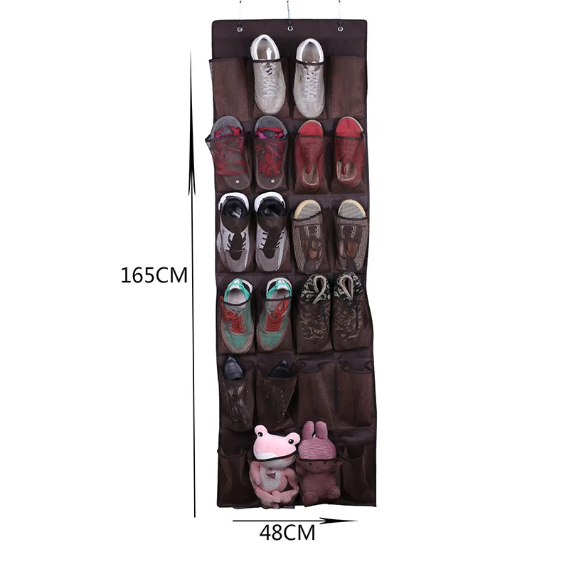 24 Breathable Pockets Over the Door Shoe Organizer  Hook Hanging Shoe Holder for Maximizing Shoe Storage
