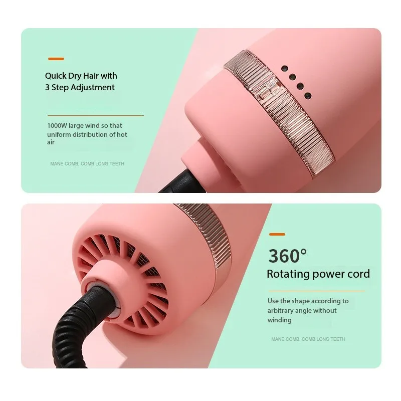 Multi-Functional Ionic Hair Styler Rotation Hot Air Brush & Electric Comb for Hair Curling 1 Speed 3 Temperatures Nylon Material