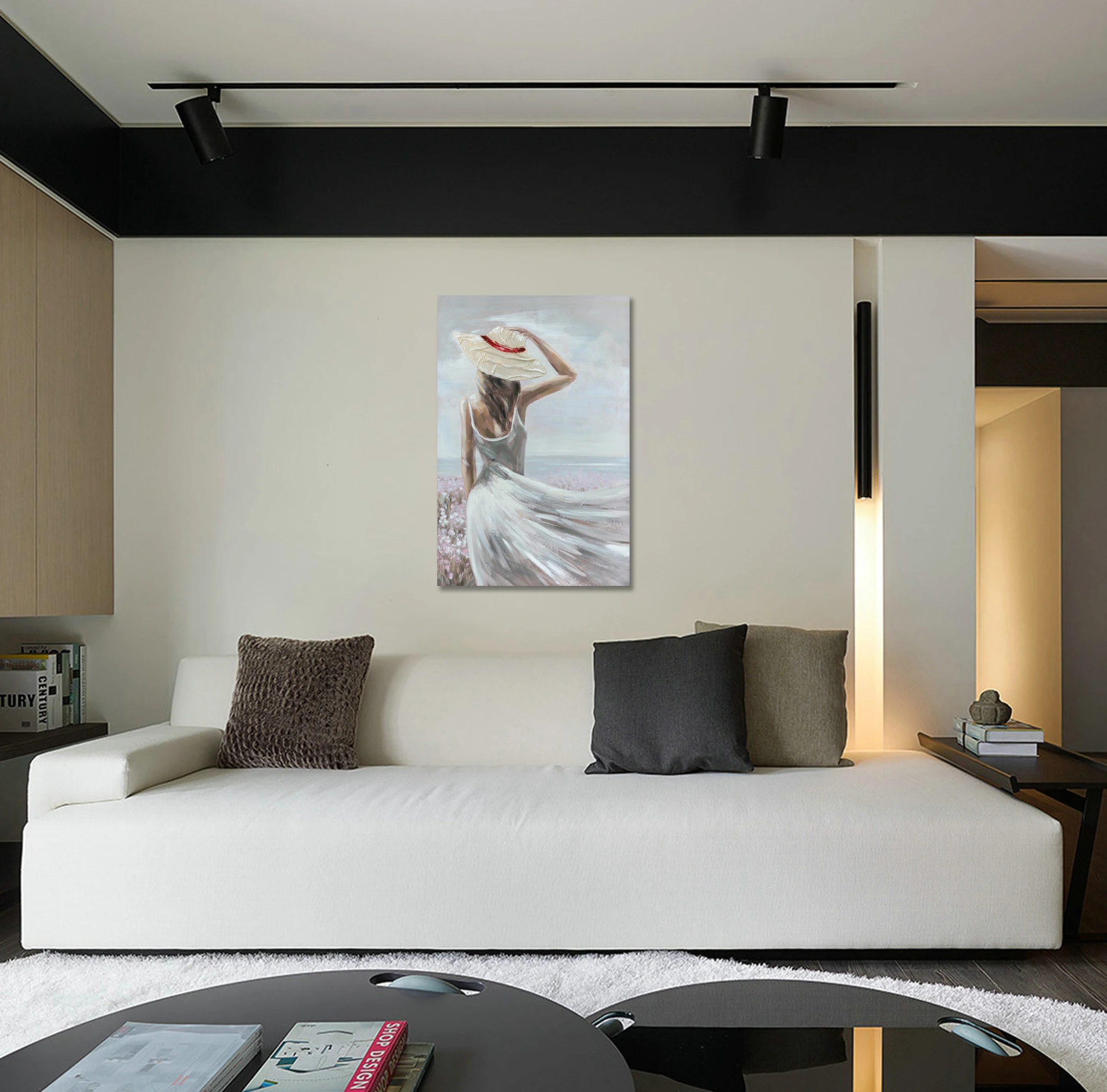 Оптовая продажа, индивидуальный дизайн, романтический и Яркий вид на спине фигуры, привлекательная художественная декоративная картина маслом