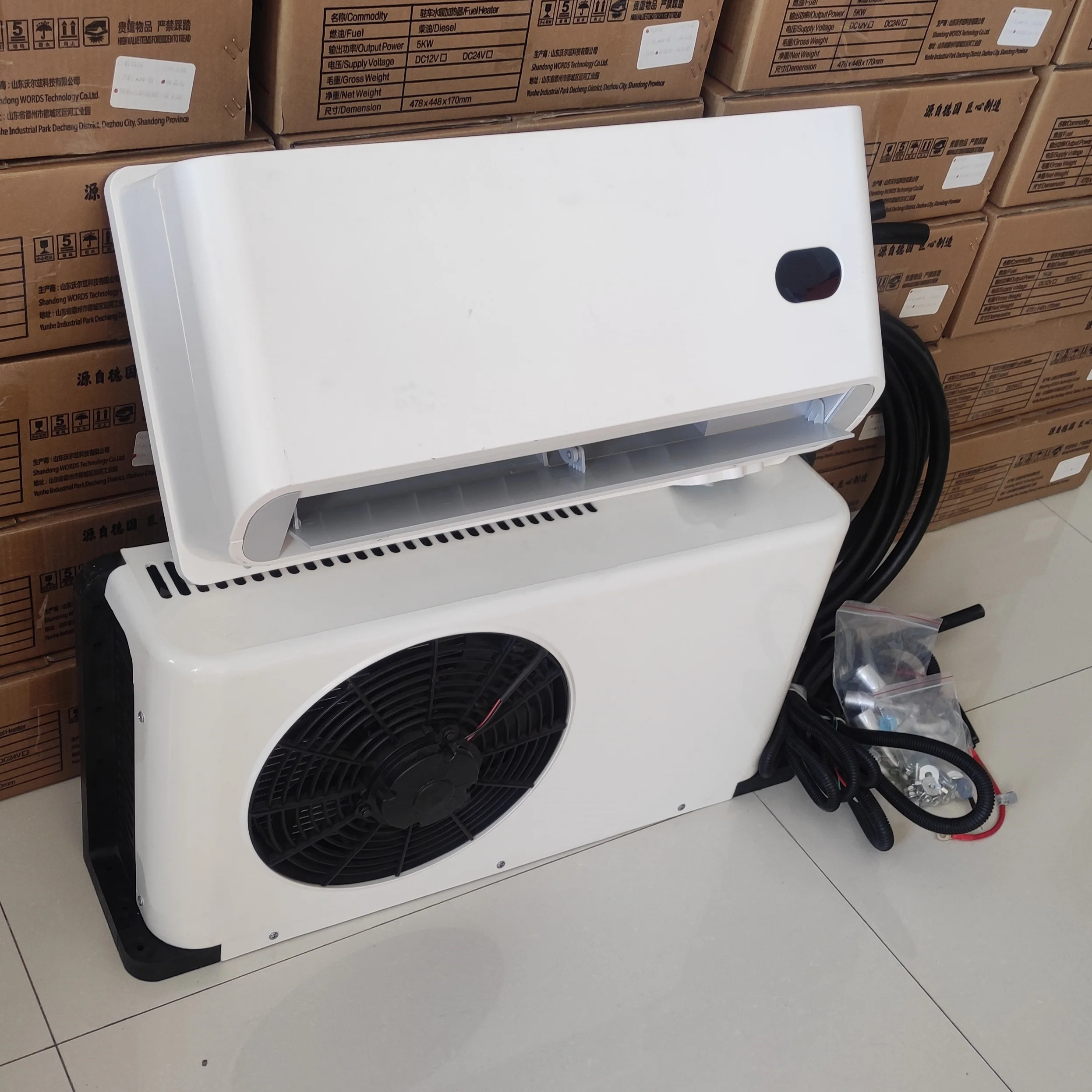 New Style  Horizontal  Parking Cooler Car Auto Electric 12v Parking Air Conditioner For Truck Excavator
