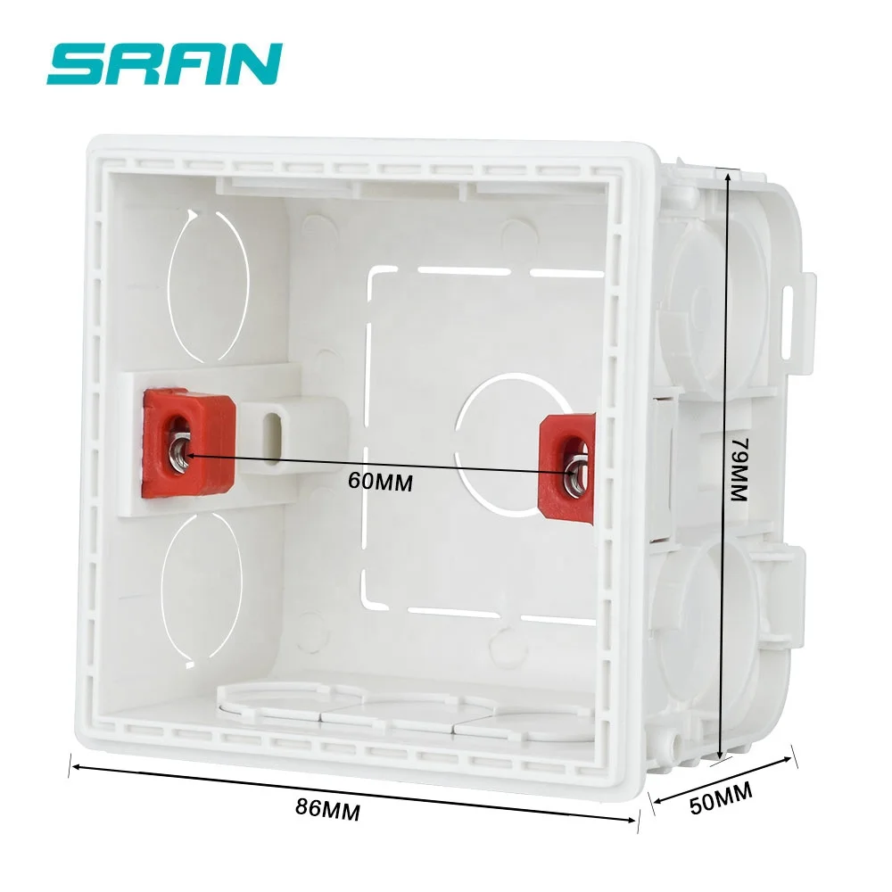 Прямая поставка с фабрики, высокое качество, 86*86, внутренняя кассета, регулируемая настенная электрическая Монтажная коробка для 1 Gang 86 Тип переключателя и розетки