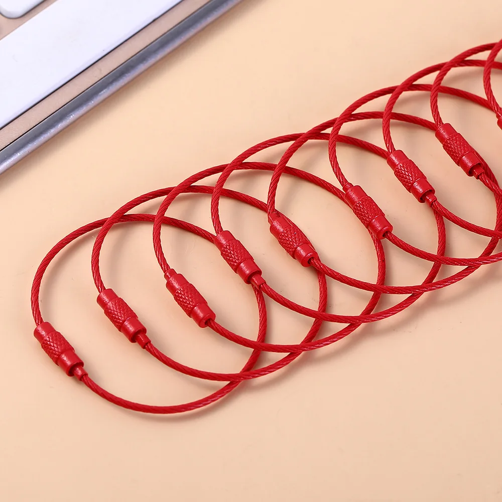 ciyuan candy color paint steel wire rope diy key ring Key accessories pendant decorative wholesale