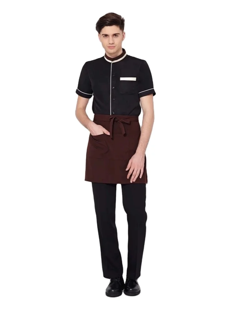Hotel Waiter Uniform Long Sleeve Workwear Wrapping Cleaning Room Attendants Men Women Housekeeping Waiter Uniform Suit