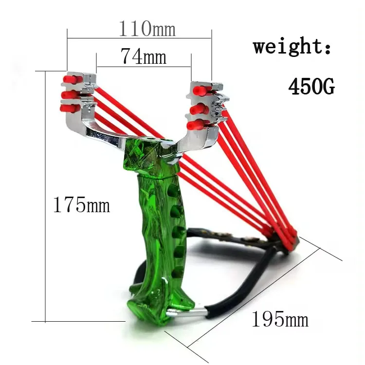 New outdoor stainless steel red laser 6-strand rubber band wrist support hunting shooting slingshot