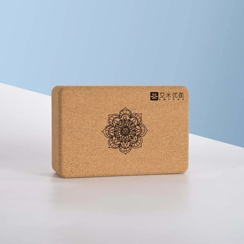 
Amazon high density cork yoga block durable custom printed yoga brick 