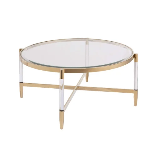 
Round coffee table 4 star leg luxury modern round glass coffee table 
