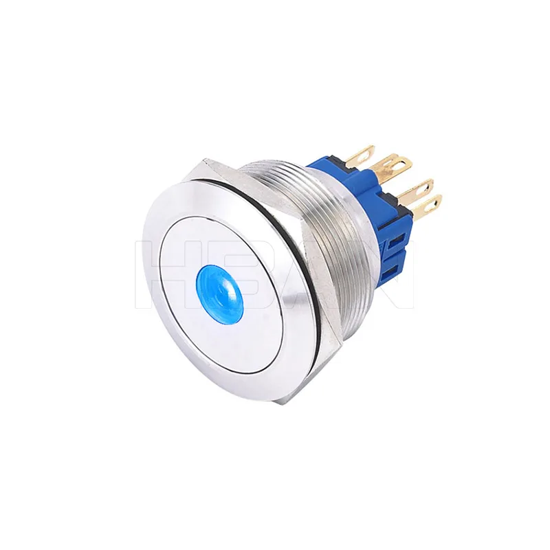 30mm Dot illuminated 1no1nc waterproof momentary latching push button switch with lamp 12v