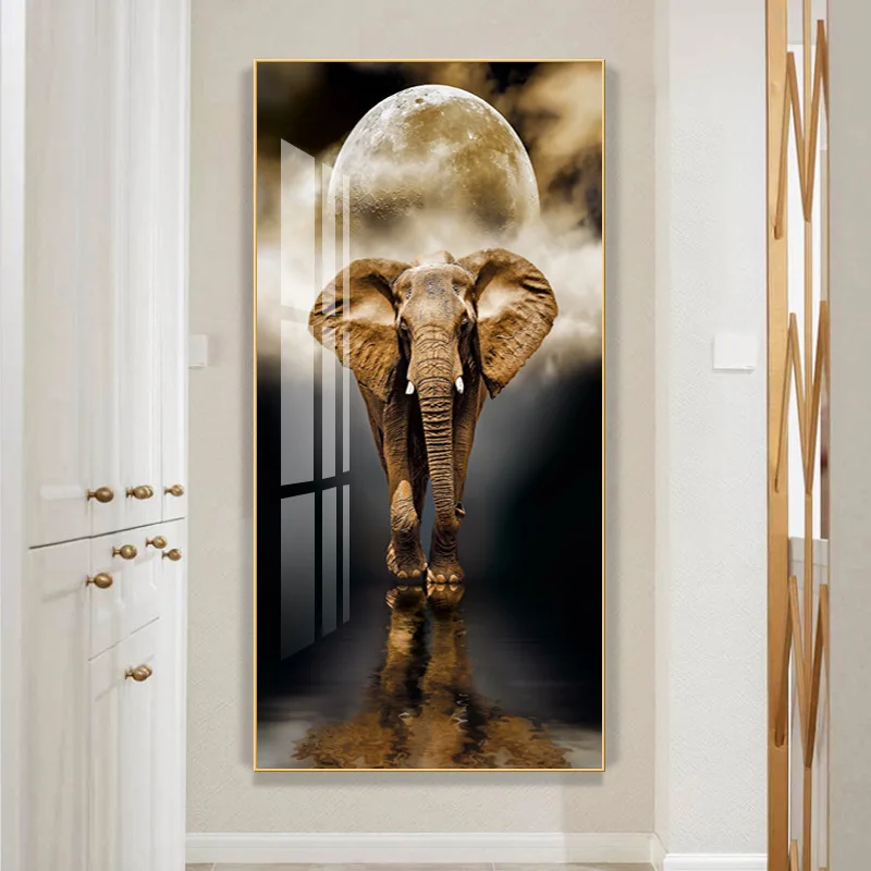 Elephant canvas painting porch decoration painting animal mural printing canvas art decoration