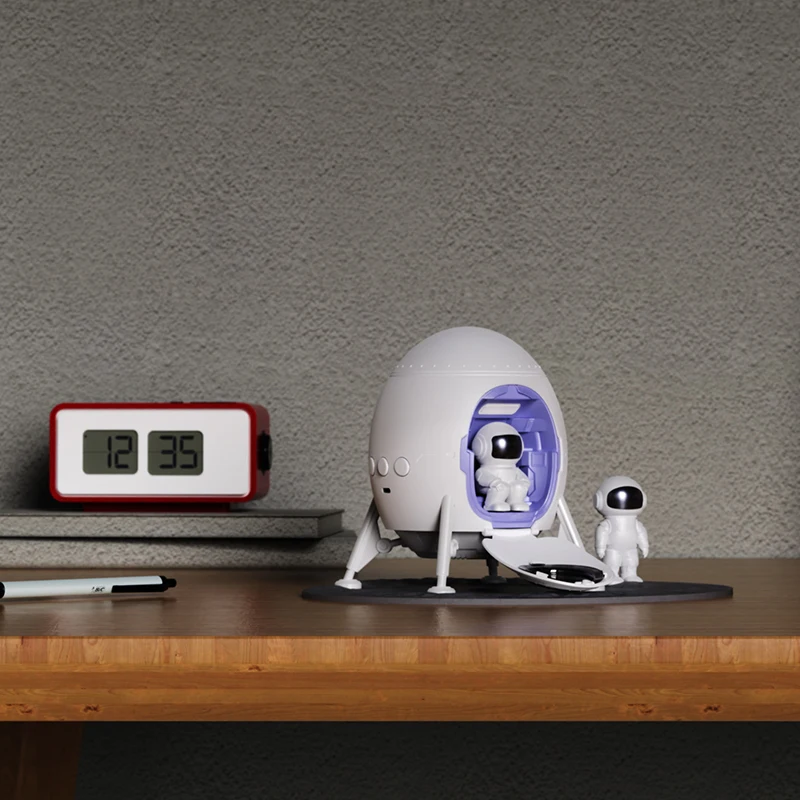 Spaceman RGB  Aurora Light Ambient Light Space Capsule Astronaut Lunar Lander Night Light with Bluetooth Speaker