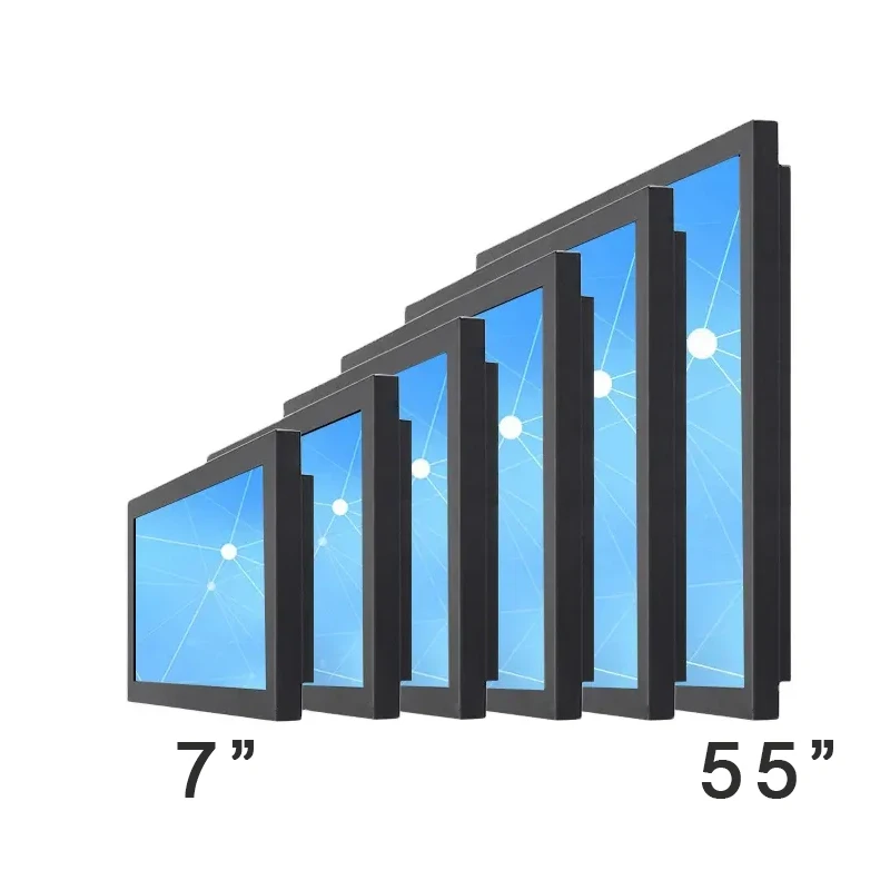 Промышленное оборудование, емкостный сенсорный ЖК-монитор высокой яркости с открытым каркасом 10, 10,4, 12, 14, 15, 17, 19, 22, 27 дюймов