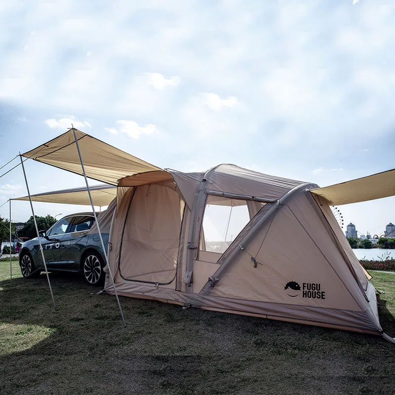 FUGU HOUSE Portable Outdoor  Polyester Automatic Quick Opening Car Tailgate Tent Shade Tent Suv Car Rear Tent For Camping