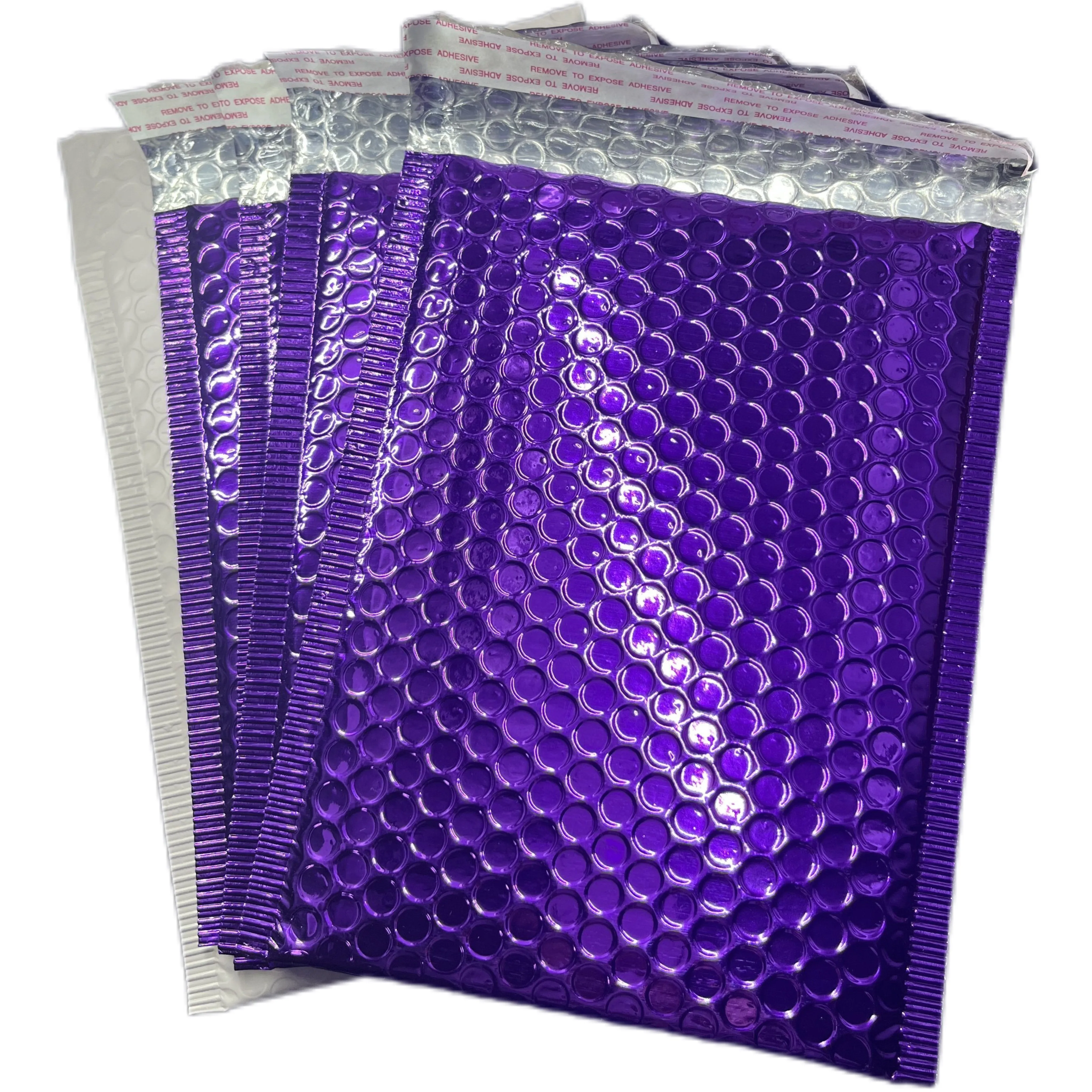 Personalized Design Printed Purple Poly Mailer Cheap Bubble Envelopes Postal Packaging Bags with bubble