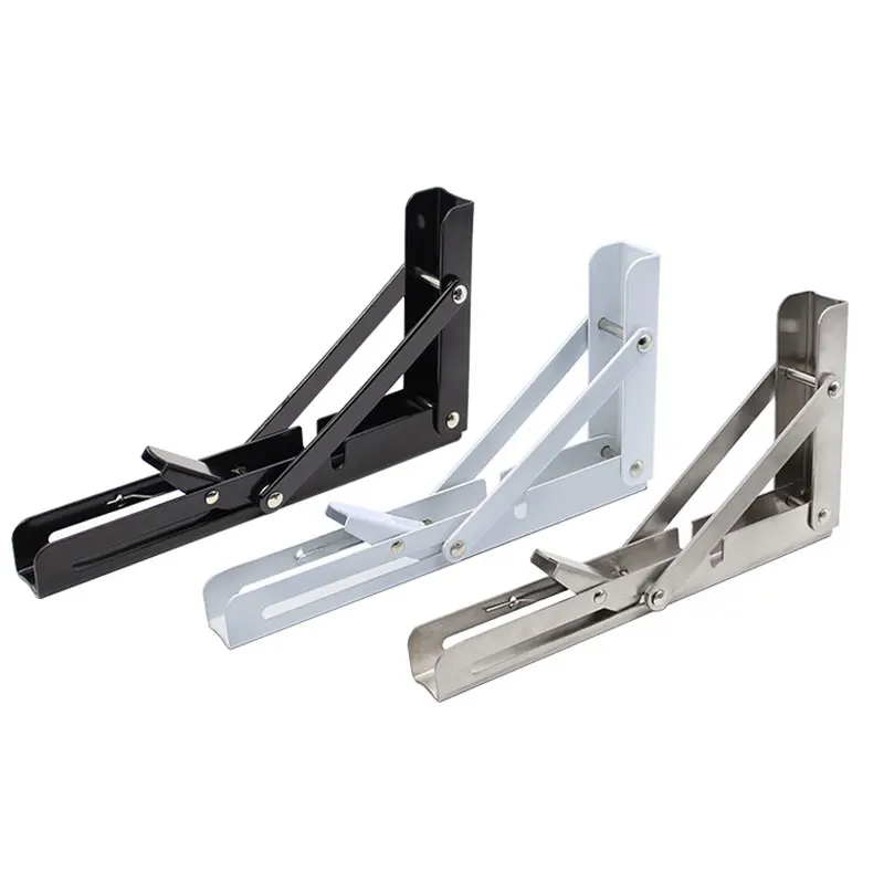 Heavy Duty L Shape Folding Shelf Brackets Shelf Supports 90 Degree Stainless Steel Shelf Wall Mount Folding Table Bracket