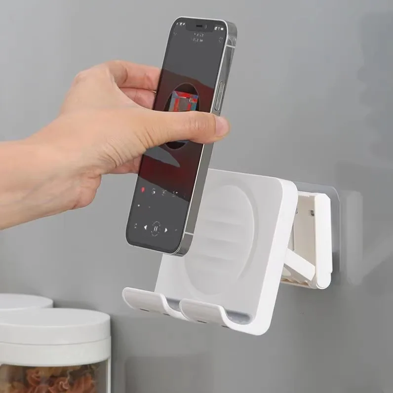 Height Adjustable Foldable Plastic Portable Phone Stand Self-adhesive Phone & ipad Holder