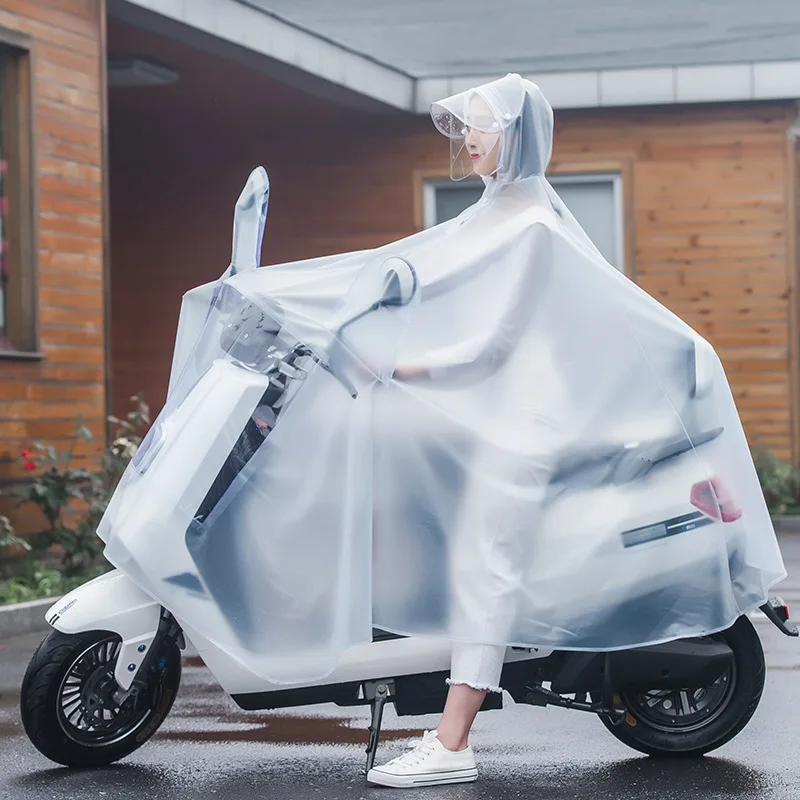 Custom Logo Outdoor Transparent PVC Raincoat Motorcycle Poncho Electric Bicycle Raincoat