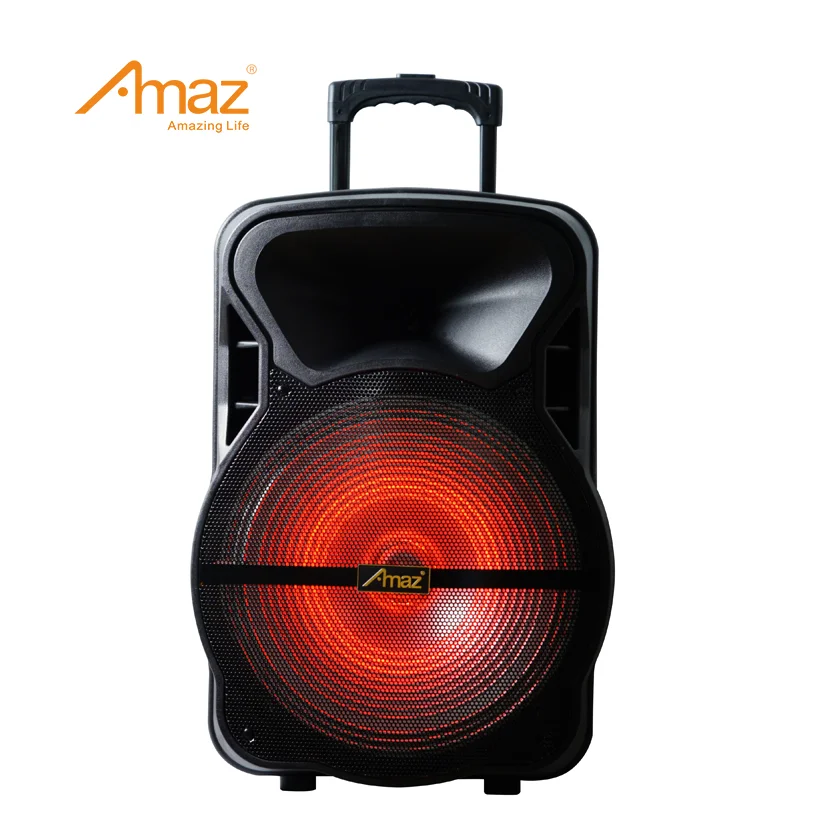 Amaz 12inchs Battery Powered Speaker Dj Mixer Pa Amplifier Trolley Speaker