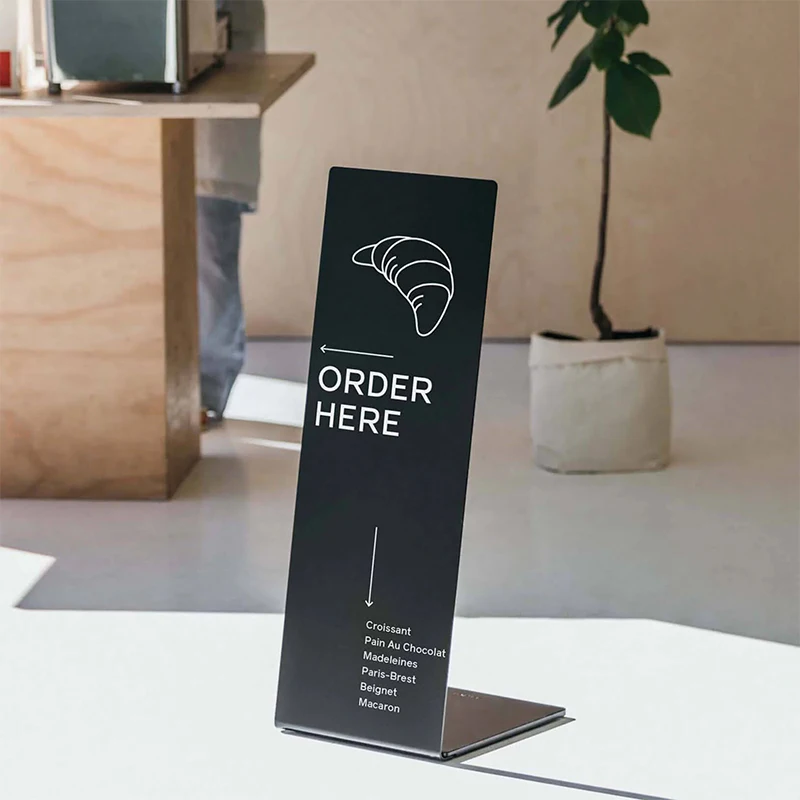 L-shaped billboard   pavement wind proof mobile advertising board Coffee Shop Outdoor Signs Business Time Indication Prompt Sign