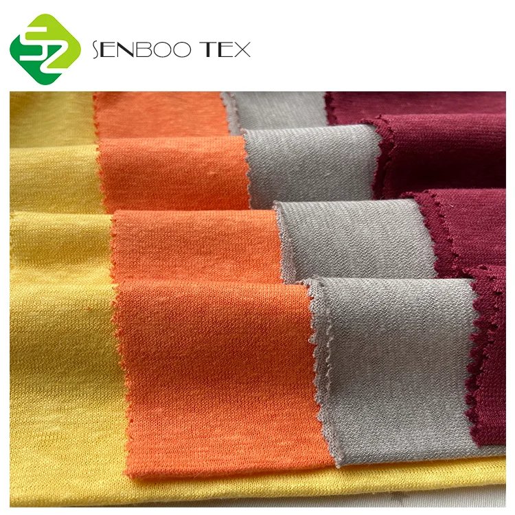 SEN-KDHOC-0154 55% из конопляного 45% органического хлопка трикотажная ткань для мужской экологически чистой футболки впитывающая влагу