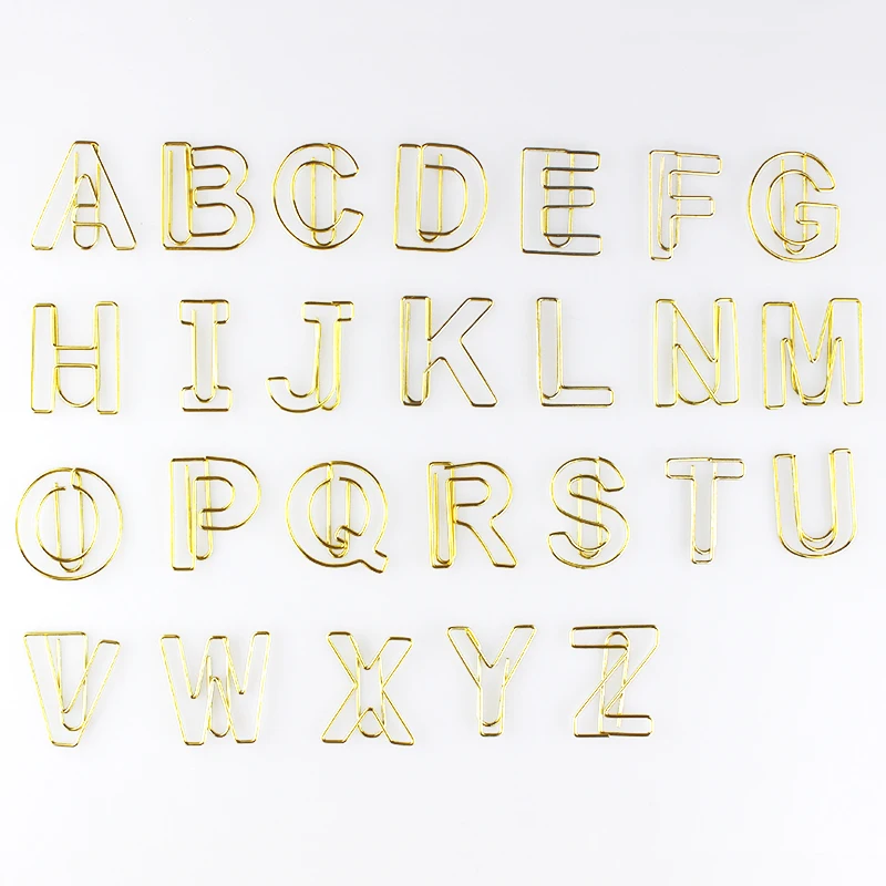 letters of an alphabet paper clip