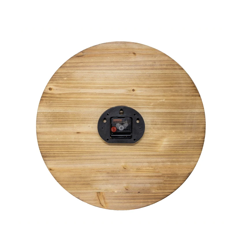 Farmhouse Decor Arabic Numerals Rustic Chic Style Wooden Round  diy wall  word clock