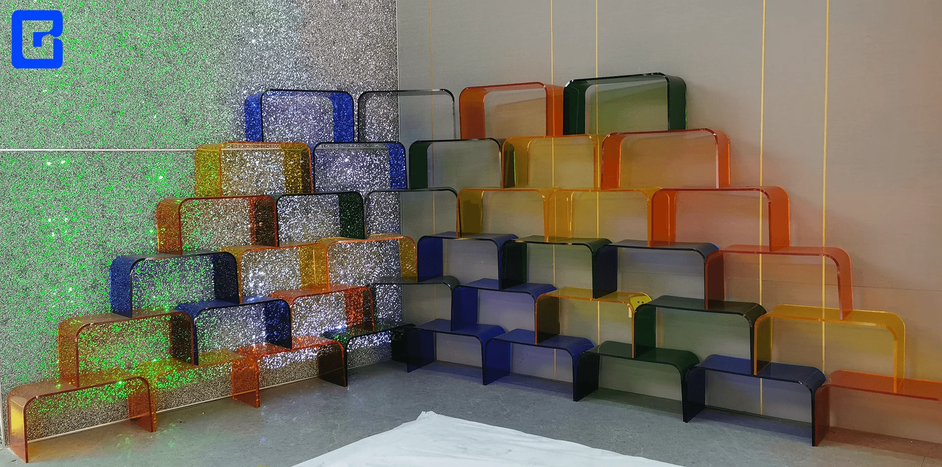 High class artwork laser cut acrylic block custom acrylic decoration for shopping mall