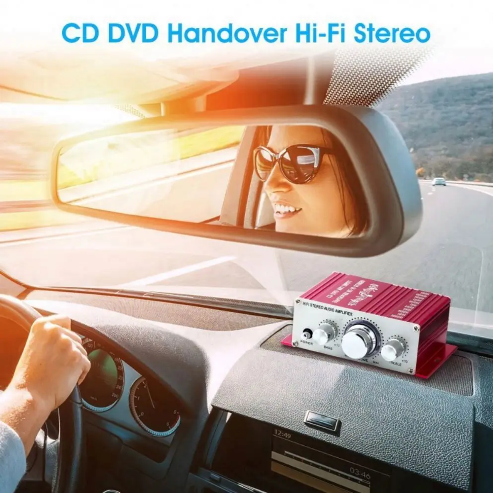 AOSHEN фабрика 12 В усилитель автомобильная аудиосистема высокое качество мини CD DVD MP3 вход HIFI стерео 2-канальный