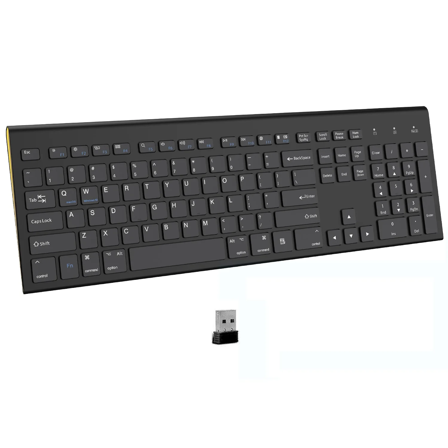 Best Seller Dual System Switching Ergonomic Slope Selection 2.4G 104 Key Full Size Scissors-key Quiet Wireless Keyboard