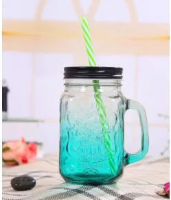 Wholesale New Mexican Style Glass Cup Clear Drinking Mug With Handle Glass Cup