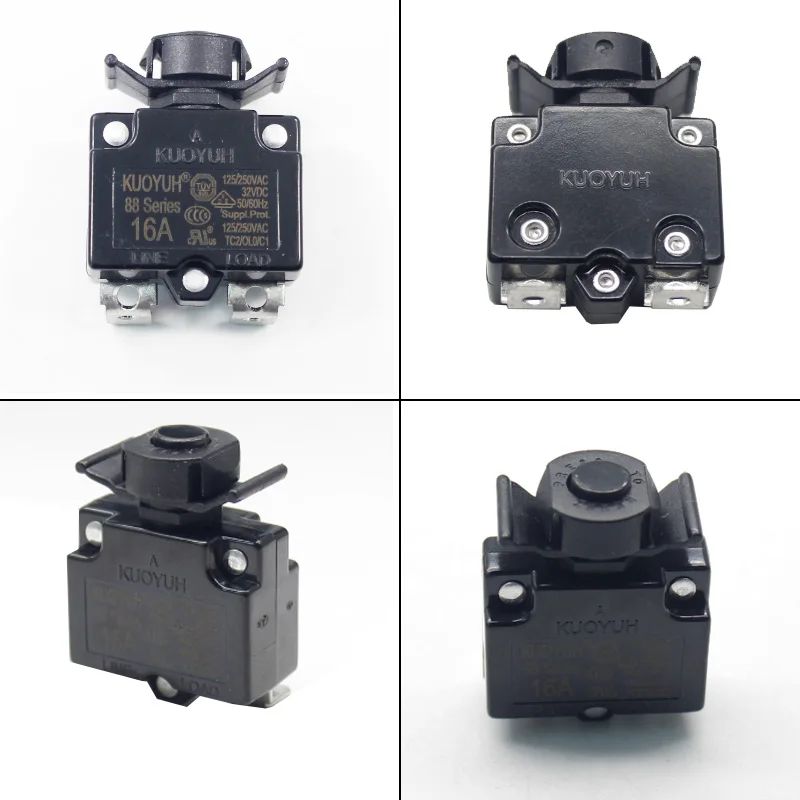Kuoyuh 88 Series 16A Metal Nut Resettable Thermal Motor Protection Circuit Breaker