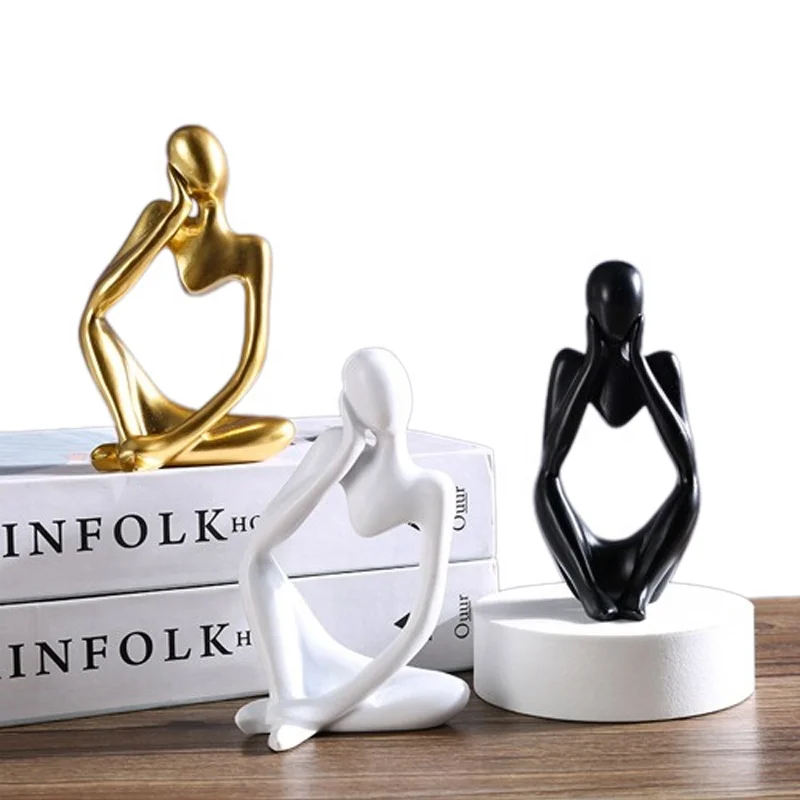 Hot Sale Modern Luxury Gold Art Home Decor Abstract Resin Sculpture Ornaments Desktop Indoor Decoration Pieces For Home