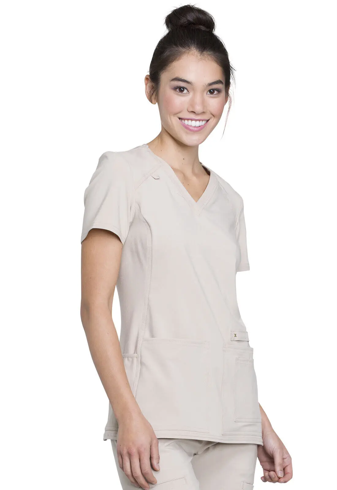 Wholesale Stretch Fabric Modern Scrubs Uniforms Sets V-Neck Knit Panel& Straight Leg Pant Nurse Scrub Hospital Nursing Uniform