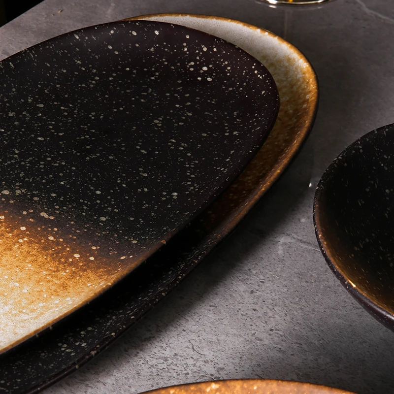 WEIYE China Ceramic Galaxy Premium Quality Crockery Porcelain Dinner Sets Reactive Glaze Stoneware Dinnerware Set