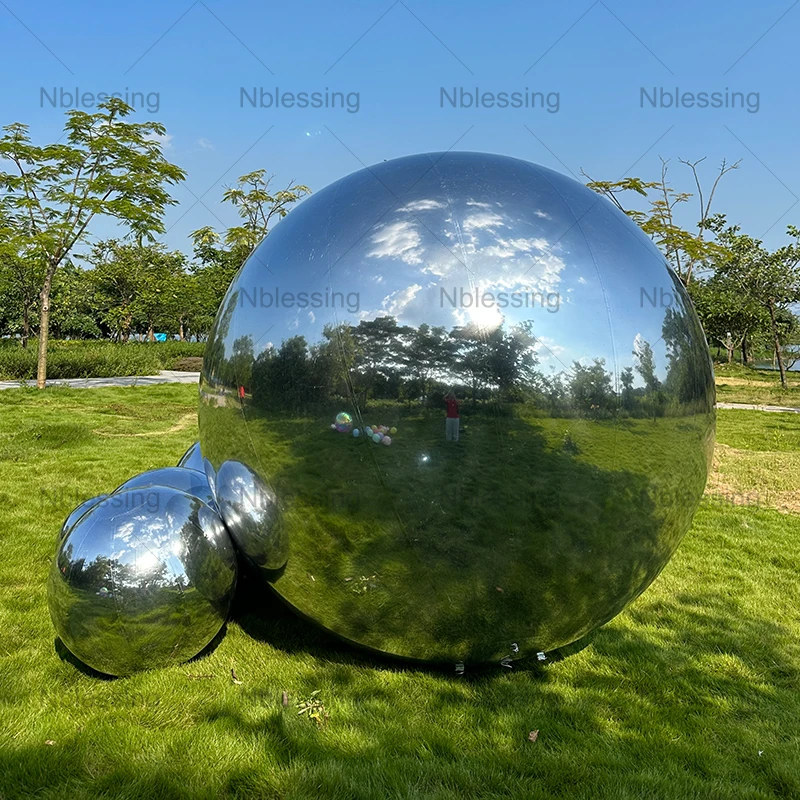 Mirror Ball Inflatable Metallic Spheres Balloons Inflatable Christmas Outside Decor Party Shiny Extra Large Christmas Balls