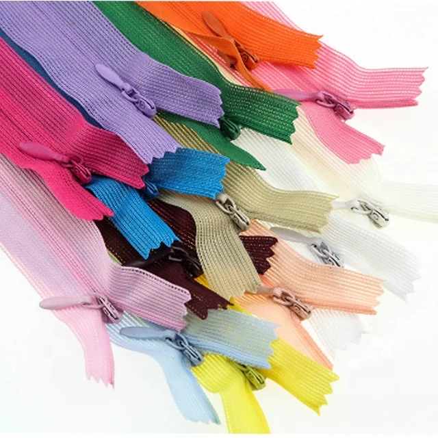 10 inches Size 3  nylon long zippers  black and white invisible close end zipper